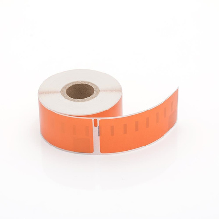 Etykiety kompatybilne DYMO 99012, 89mm x 36mm, papierowa pomarańczowa z trwałym klejem, 260 szt. na rolce 99012-CPO
