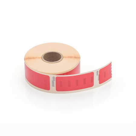 Etykiety kompatybilne DYMO 11352, 54mm x 25mm, papierowe czerwone z trwałym klejem, 500 szt. na rolce