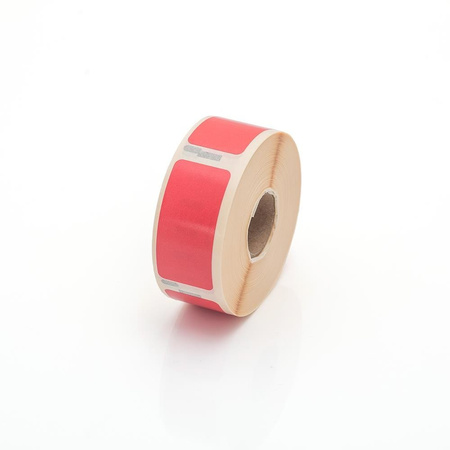 Etykiety kompatybilne DYMO 11352, 54mm x 25mm, papierowe czerwone z trwałym klejem, 500 szt. na rolce