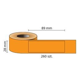 Etykiety kompatybilne DYMO 99010, 89mm x 28mm, papierowa pomarańczowa z trwałym klejem, 260 szt. na rolce