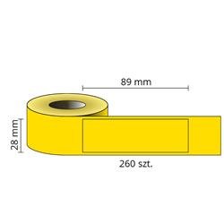 Etykiety kompatybilne DYMO 99010, 89mm x 28mm, papierowe żółte z trwałym klejem, 260 szt. na rolce