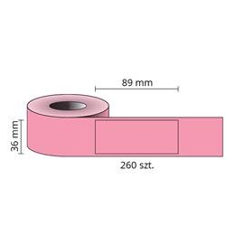 Etykiety kompatybilne DYMO 99012, 89mm x 36mm, papierowa różowa z trwałym klejem, 260 szt. na rolce