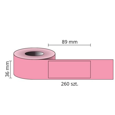 Etykiety kompatybilne DYMO 99012, 89mm x 36mm, papierowa różowa z trwałym klejem, 260 szt. na rolce