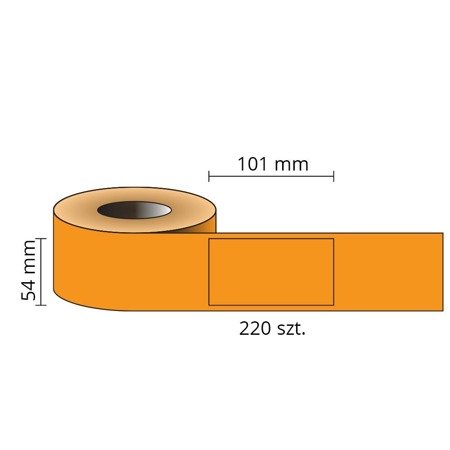 Etykiety kompatybilne DYMO 99014, 101mm x 54mm, papierowe pomarańczowe z trwałym klejem, 220 szt. na rolce